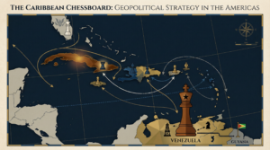 Illustrated geopolitical map of the Caribbean Basin